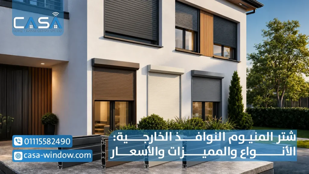 شتر المنيوم النوافذ الخارجية الأنواع والمميزات والأسعار